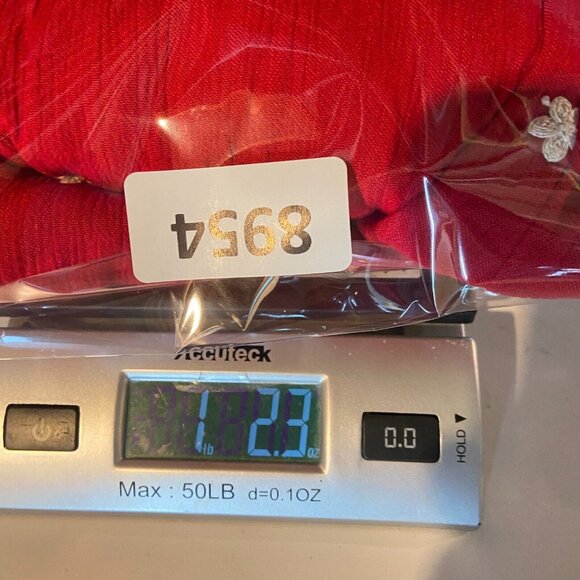 Free People Women XS Embroidered Wide Leg Jumpsuit Red Boho V Neck Cropped Puff - Picture 13 of 13